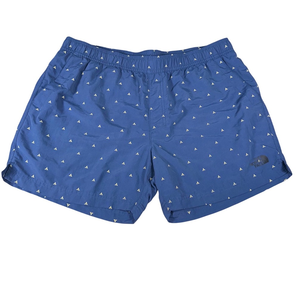 The North Face Shorts Class V Pathfinder Blue Pull On Shorts 5" Printed Men's L